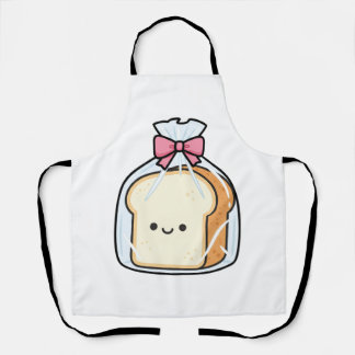 Cute Kawaii Cartoon Illustration of Sliced Bread Schürze