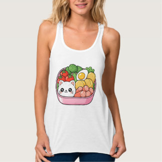 Cute Kawaii Cat Bento Box Tank Top