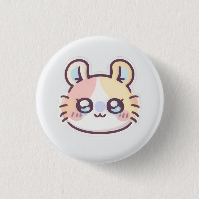 Cute Kawaii Cat Pin – Adorable Kitty Button Badge (Vorderseite)