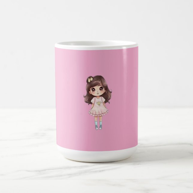 Cute Kawaii Chibi Girl Mug Kaffeetasse (Mittel)