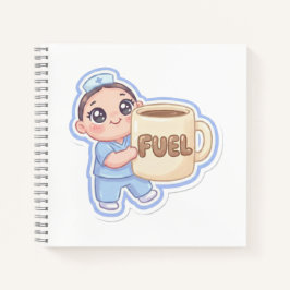 Cute Kawaii Chibi Nurse Giant Coffee Fuel Magnet Notizbuch