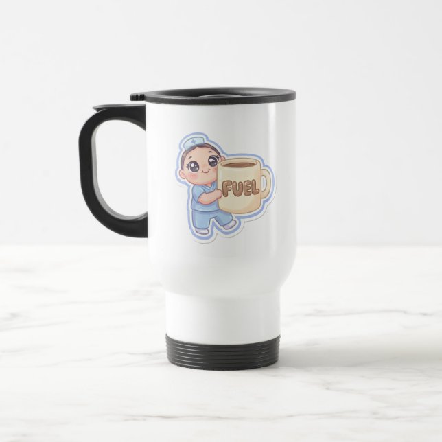 Cute Kawaii Chibi Nurse Giant Coffee Fuel  Reisebecher (Links)