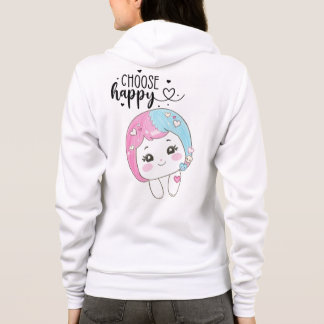 Cute Kawaii “Choose Happy” – Adorable Posi Hoodie