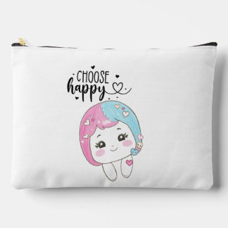 Cute Kawaii “Choose Happy” – Adorable Posi Zubehörtasche