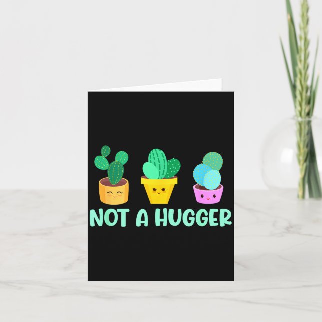 Cute Kawaii Do Not Hug I'm Not A Hugger Cactus  Karte (Vorderseite)