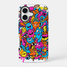 Cute Kawaii Drip Monster Pattern iPhone 16 case Hülle
