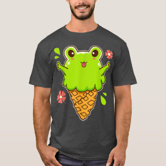 Cute Kawaii Frog Ice Cream  Cottagecore Frog  T-Shirt