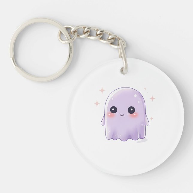 Cute Kawaii Ghost Keychain | Cozy Halloween  Schlüsselanhänger (Vorderseite)