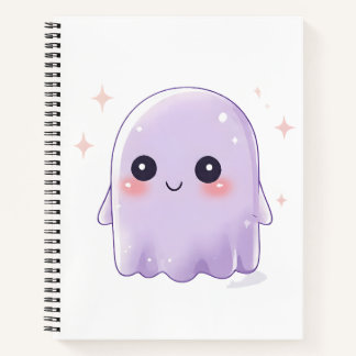 Cute Kawaii Ghost Notebook | Aesthetic Halloween Notizbuch
