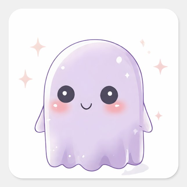 Cute Kawaii Ghost Sticker | Halloween Aesthetic (Vorderseite)