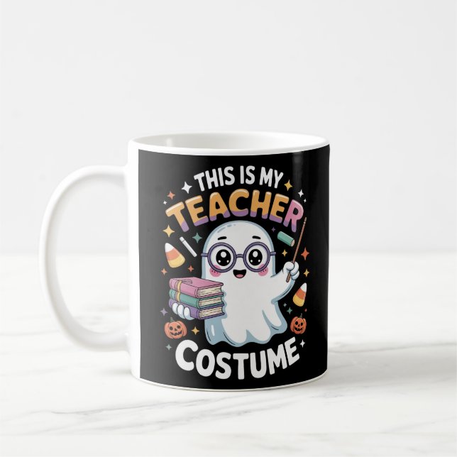 Cute Kawaii Ghost Teacher – Funny Halloween Class Kaffeetasse (Links)