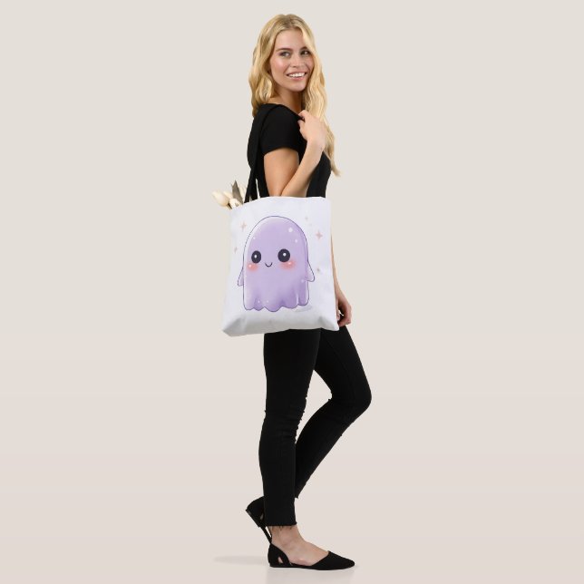 Cute Kawaii Ghost Tote Bag | Aesthetic Halloween  (Am Model)