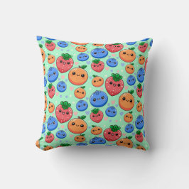 Cute Kawaii Green Orange Blue Fruit Kissen