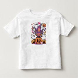 Cute Kawaii Halloween |  Happy Ghosts & Pumpkins Kleinkind T-shirt