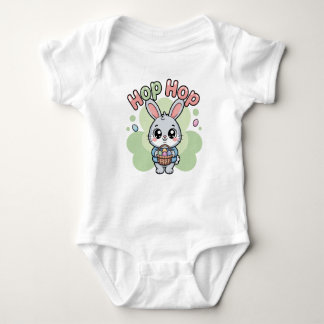 Cute Kawaii Hop Hop Bunny Illustration Baby Strampler