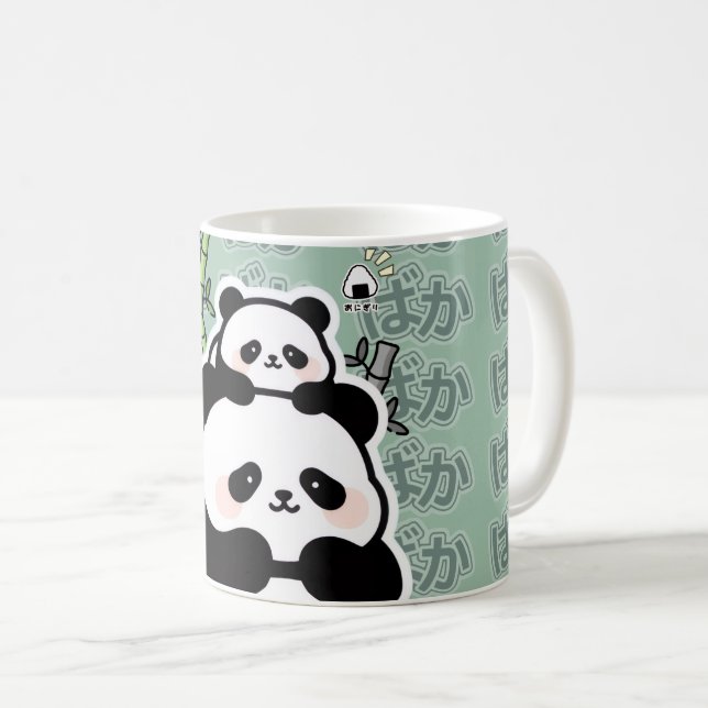 Cute Kawaii Japanese Panda Mug Kaffeetasse (VorderseiteRechts)