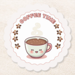 Cute Kawaii Kaffeetasse Untersetzer Coffee Time