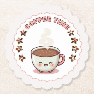Cute Kawaii Kaffeetasse Untersetzer Coffee Time