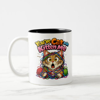 Cute Kawaii Kitten Cat Two-Tone Mug Zweifarbige Tasse