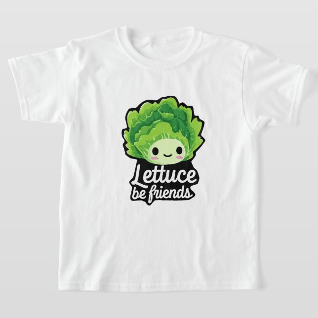 Cute Kawaii Lettuce – “Lettuce Be Friends” T-Shirt (Ablage )