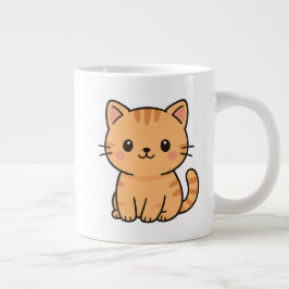 Cute Kawaii Orange Tabby Cat Illustration Jumbo-Tasse