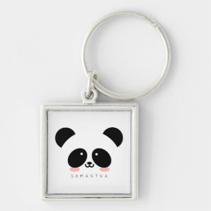 Cute Kawaii Panda   Add Your Name Schlüsselanhänger