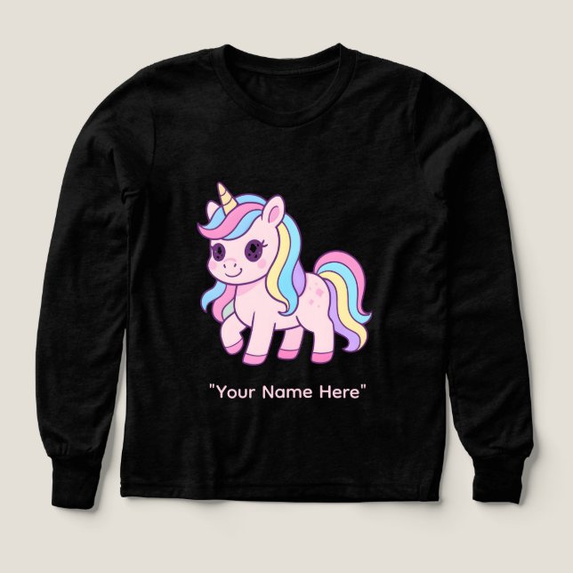 Cute Kawaii Pastel Unicorn Rainbow Girls Birthday  (Design Vorderseite)