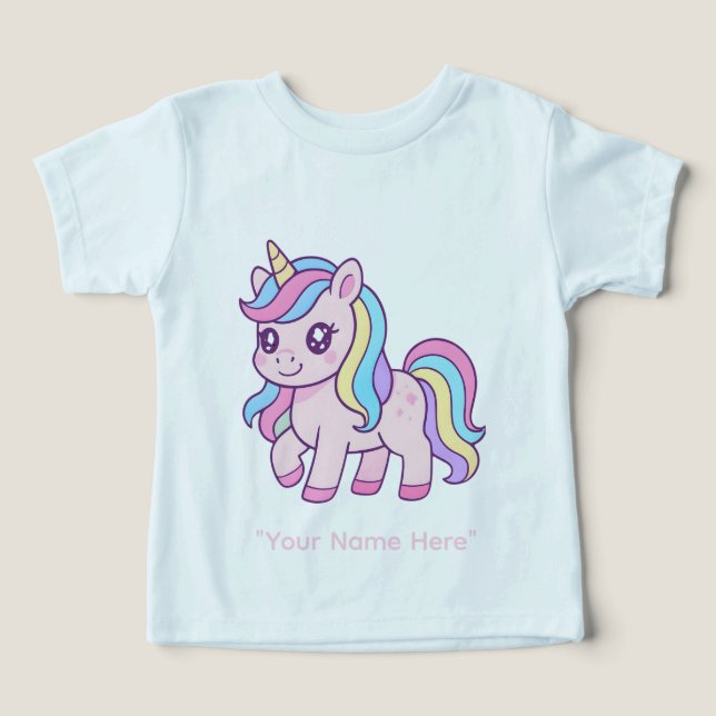 Cute Kawaii Pastel Unicorn Rainbow Girls Birthday  (Design Vorderseite)