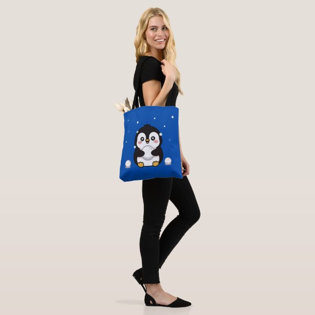 Cute Kawaii Penguin Winter Tote Bag (Am Model)