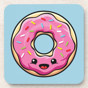Cute Kawaii Pink Donut Getränkeuntersetzer