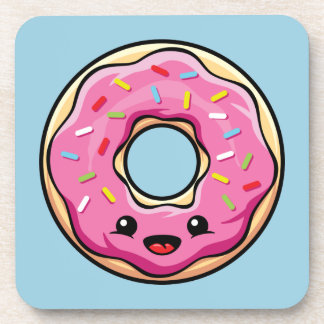 Cute Kawaii Pink Donut Getränkeuntersetzer
