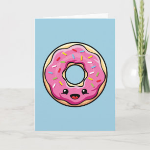 Cute Kawaii Pink Donut Karte