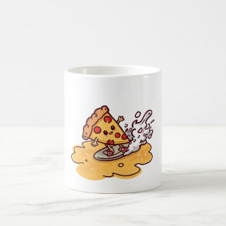 Cute Kawaii Pizza Mug Funny Cheesy Cartoon Food Kaffeetasse