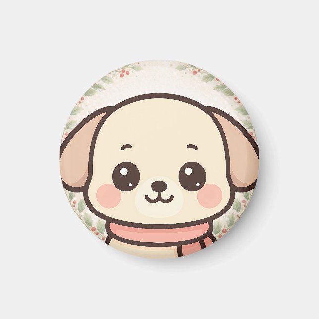 Cute Kawaii Puppy Face Magnet  (Vorne)