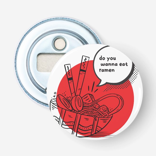 Cute Kawaii Ramen - Funny Japanese Food  Flaschenöffner (Vorderseite)