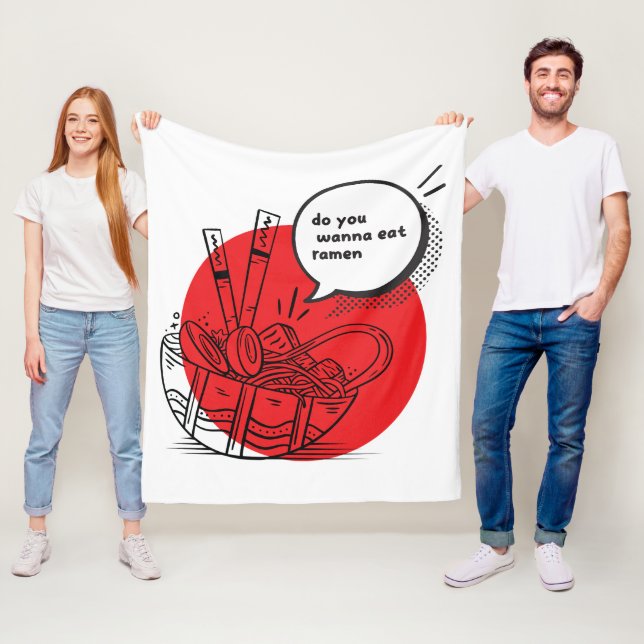 Cute Kawaii Ramen - Funny Japanese Food  Fleecedecke (Beispiel)