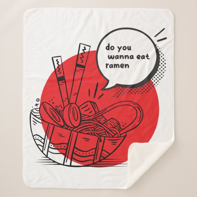 Cute Kawaii Ramen - Funny Japanese Food  Sherpadecke (Vorderseite)