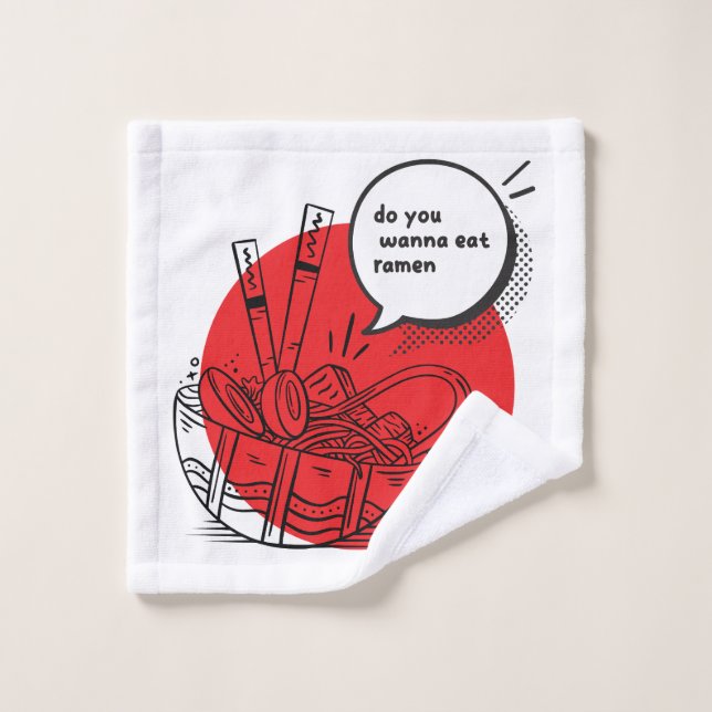 Cute Kawaii Ramen - Funny Japanese Food  Waschlappen (Waschlappen)