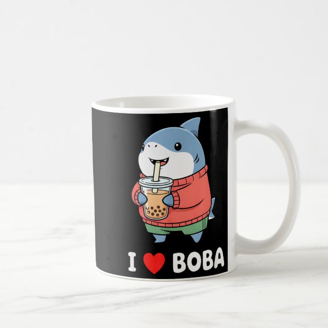 Cute Kawaii Shark Boba Tea Funny Bubble Tea Lover  Kaffeetasse (Rechts)