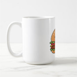 Cute Kawaii Smiling Cheeseburger Illustration Kaffeetasse