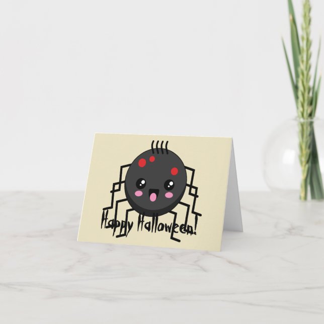 Cute Kawaii Spider Dankeskarte (Vorderseite)