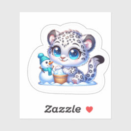 Cute Kawaii Stickers Snow Leopard Sticker Big Cat