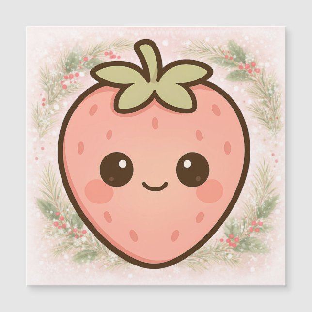 Cute Kawaii Strawberry Magnet (Vorderseite)