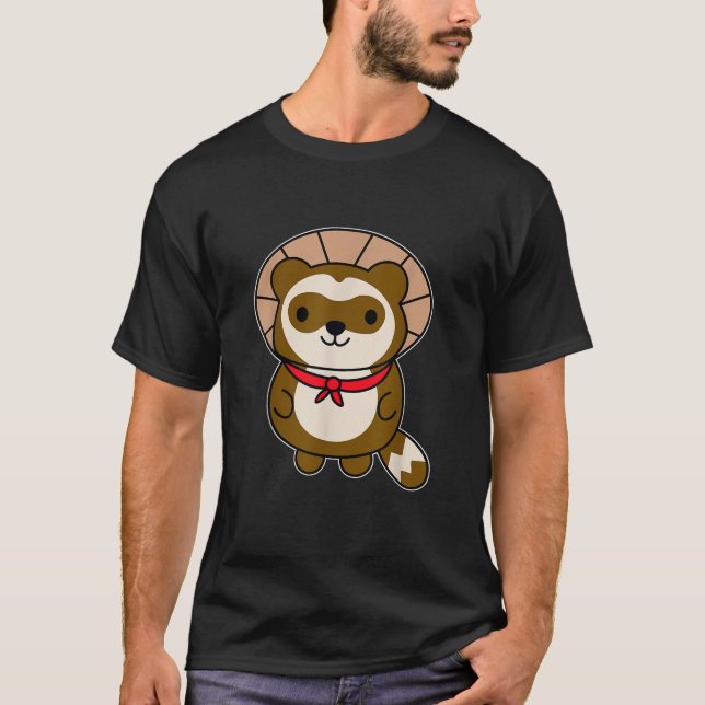 Cute Kawaii Tanuki Japanese Raccoon Dog Gift Idea  T-Shirt (Vorderseite)