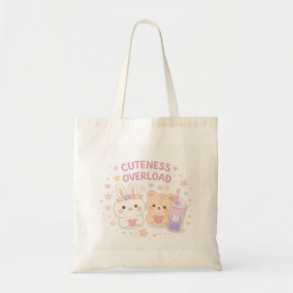 Cute Kawaii Tote Bag with Bunny & Bear Tragetasche