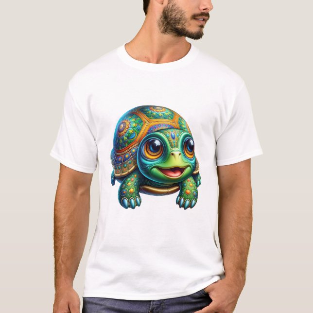 Cute Kawaii Turtle Clipart  T-Shirt (Vorderseite)