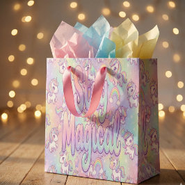 Cute Kawaii Unicorn Pastel Rainbow Magical Große Geschenktüte