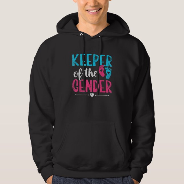 Cute Keeper Of Gender Baby Reveal Party Women Men  Hoodie (Vorderseite)