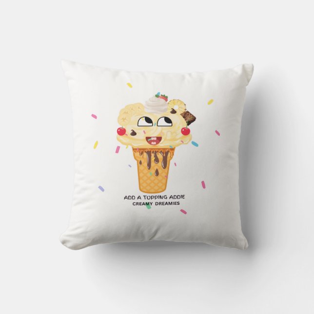 Cute kid pillow Add A Topping Addie Creamy Dreamie Kissen (Vorderseite)