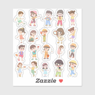 Cute Kids Activity Vinyl Stickers Aufkleber